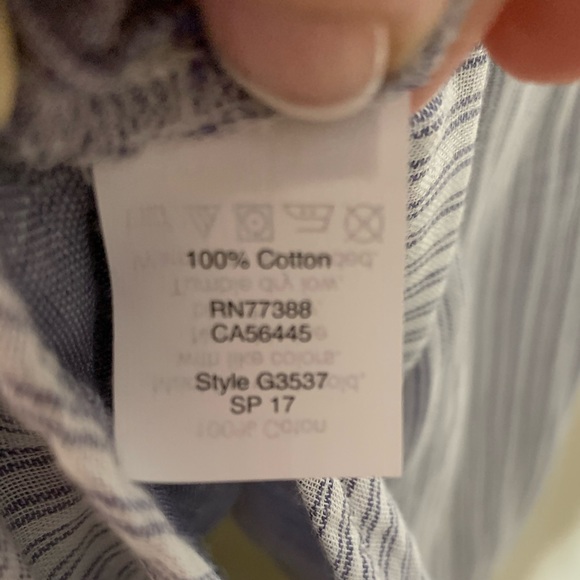 Madewell Pinstripe Cotton Back Tie Top Sz M - Picture 7 of 8